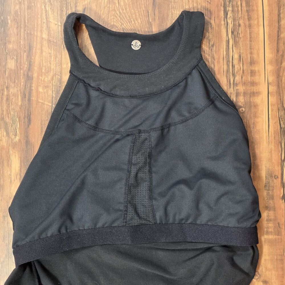 prAna Cali Active Black Dress Women M Racerback Shift Fit Flare Built In Bra - Picture 6 of 9